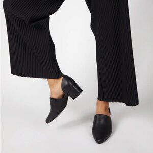 INTENTIONALLY BLANK perf hi-heel black leather